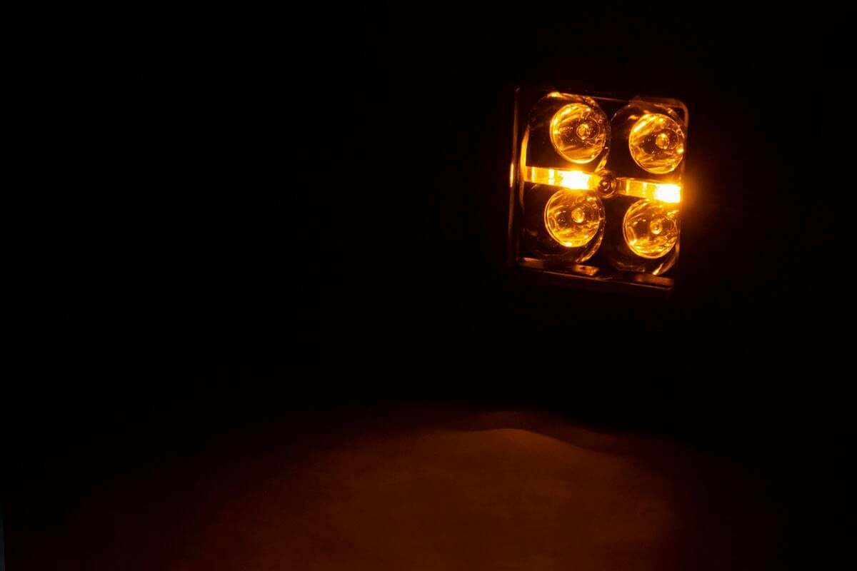2 Inch Black Series LED Light Pods; Flush Mount; Amber DRL 70803BLKDRLA