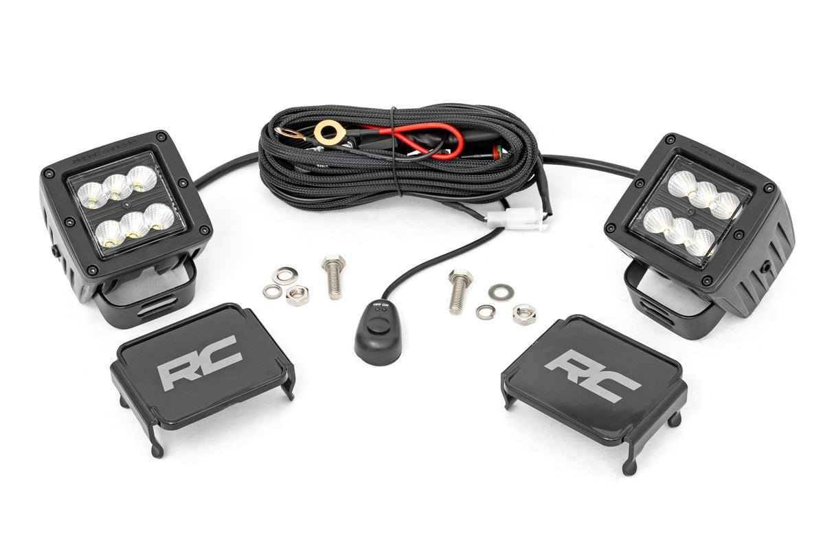 2 Inch Black Series LED Light Pods; Pair; Flood 70133BL