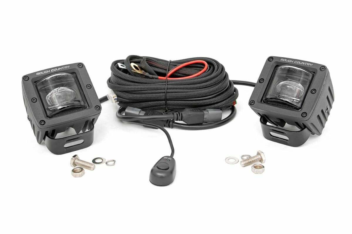 2 Inch Black Series LED Light Pods; SAE Fog; Pair 70907