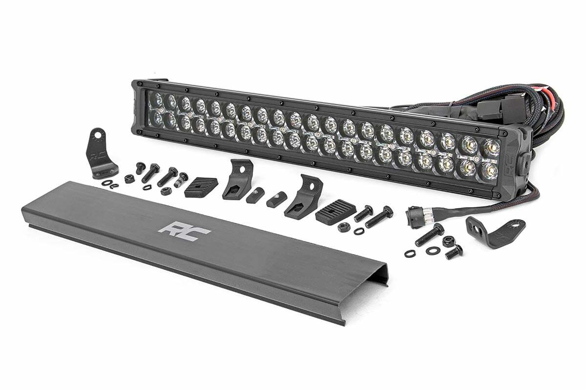 20 Inch Black Series LED Light Bar; Dual Row; Cool White DRL 70920BD
