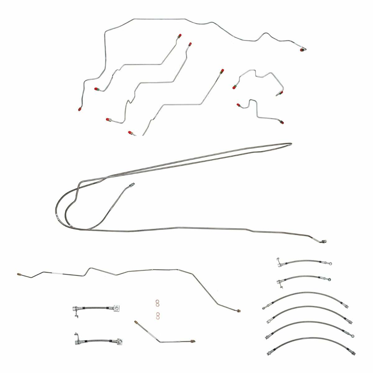 Brake Line for 2003-2005 Ram 3500 w/5.9L, , Ext Cab/; Complete AWABS ABS long bed stainless steel