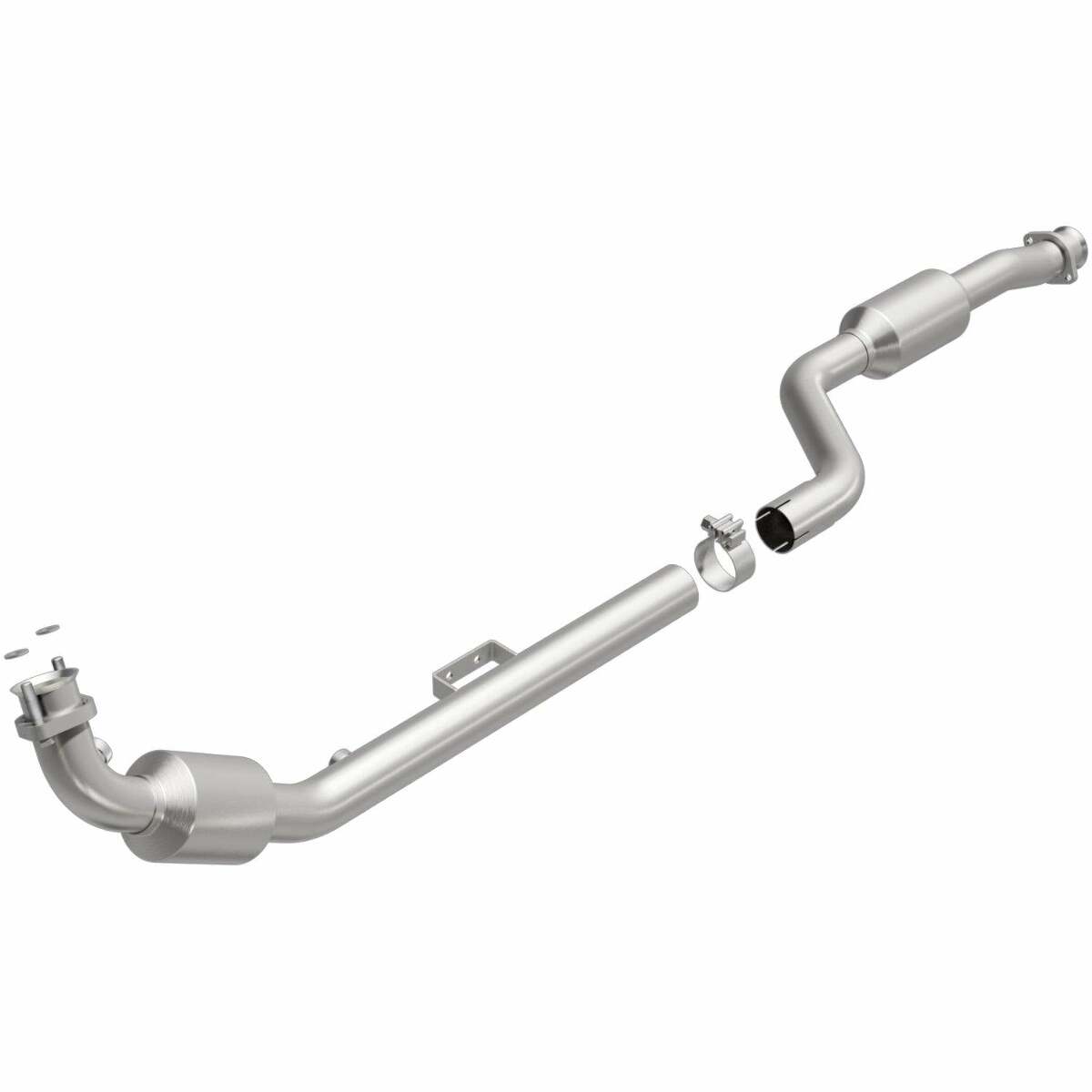 MagnaFlow direct-fit catalytic converter fits 2005 Mercedes-Benz E320 Base 3.2L and 2004-2005 Mercedes-Benz E500 Base 5.0L 3.2L stainless steel CARB compliant 5411642