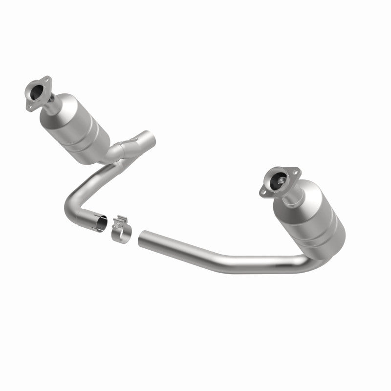 MagnaFlow direct-fit catalytic converter fits 2007-2009 Dodge Dakota and Mitsubishi Raider. Hardware is included to eliminate the hassle of working with corroded factory parts and