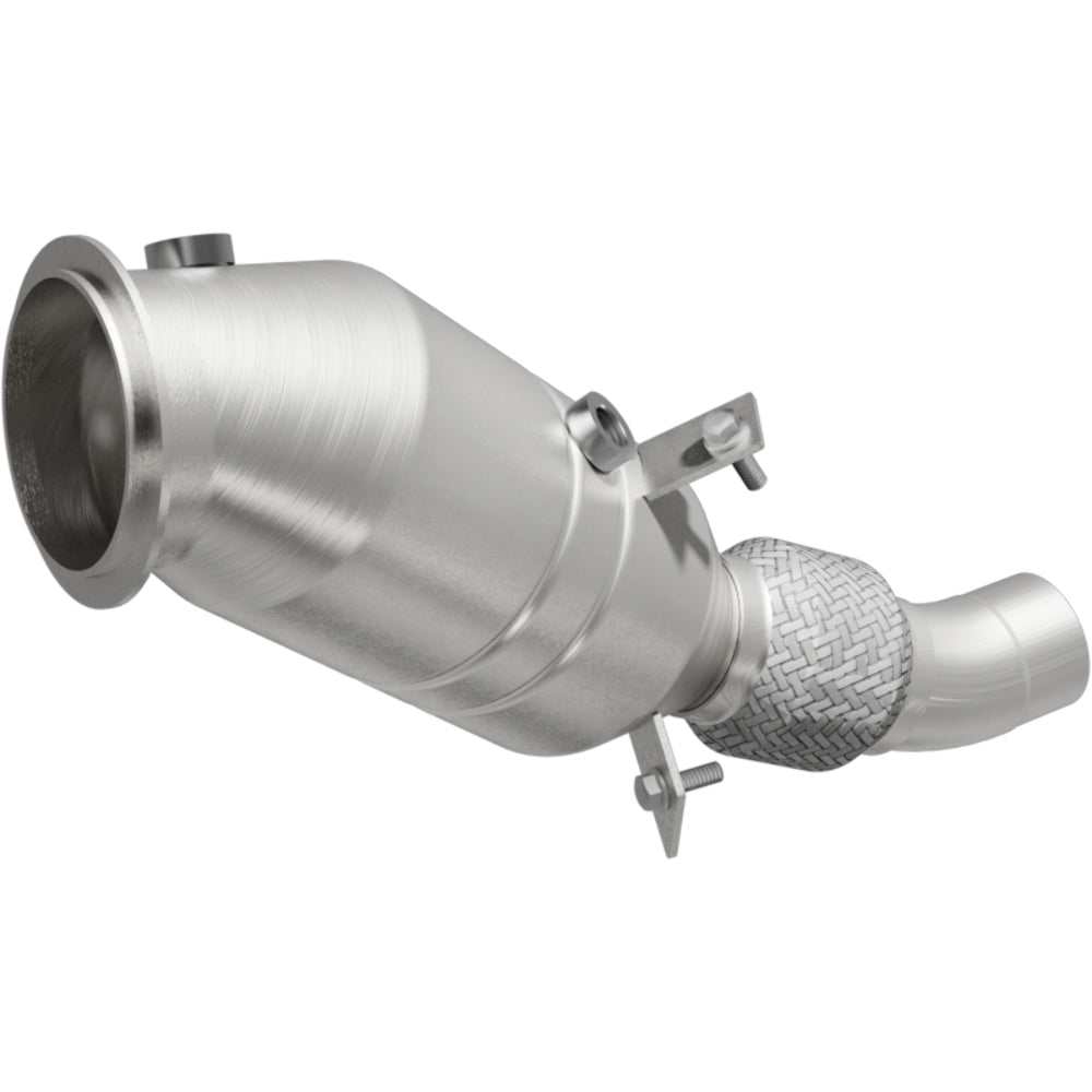 MagnaFlow direct-fit catalytic converter fits 2012-2016 BMW 328i, 2013-2016 BMW 328i xDrive, and more, this and 2014 228i 2 L Closed Couple stainless steel CARB compliant 52267