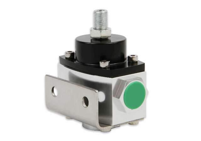 Mr. Gasket fuel pressure regulator fuel pressure range is 4.5 9 PSI aluminum 2015