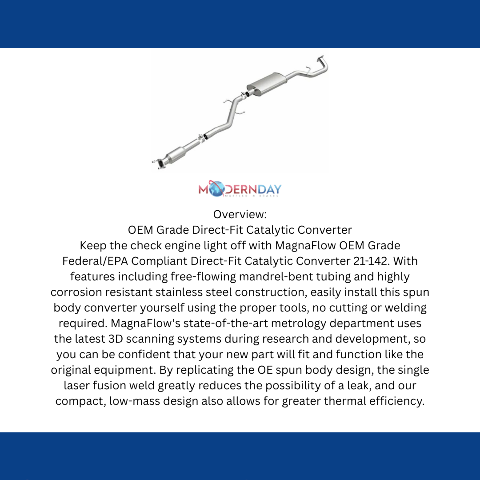 MagnaFlow direct-fit catalytic converter for 2013-2016 Hyundai Santa Fe stainless steel CARB compliant OBDII