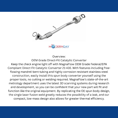 MagnaFlow direct-fit catalytic converter for 2013-2015 Chevy stainless steel CARB compliant OBDII