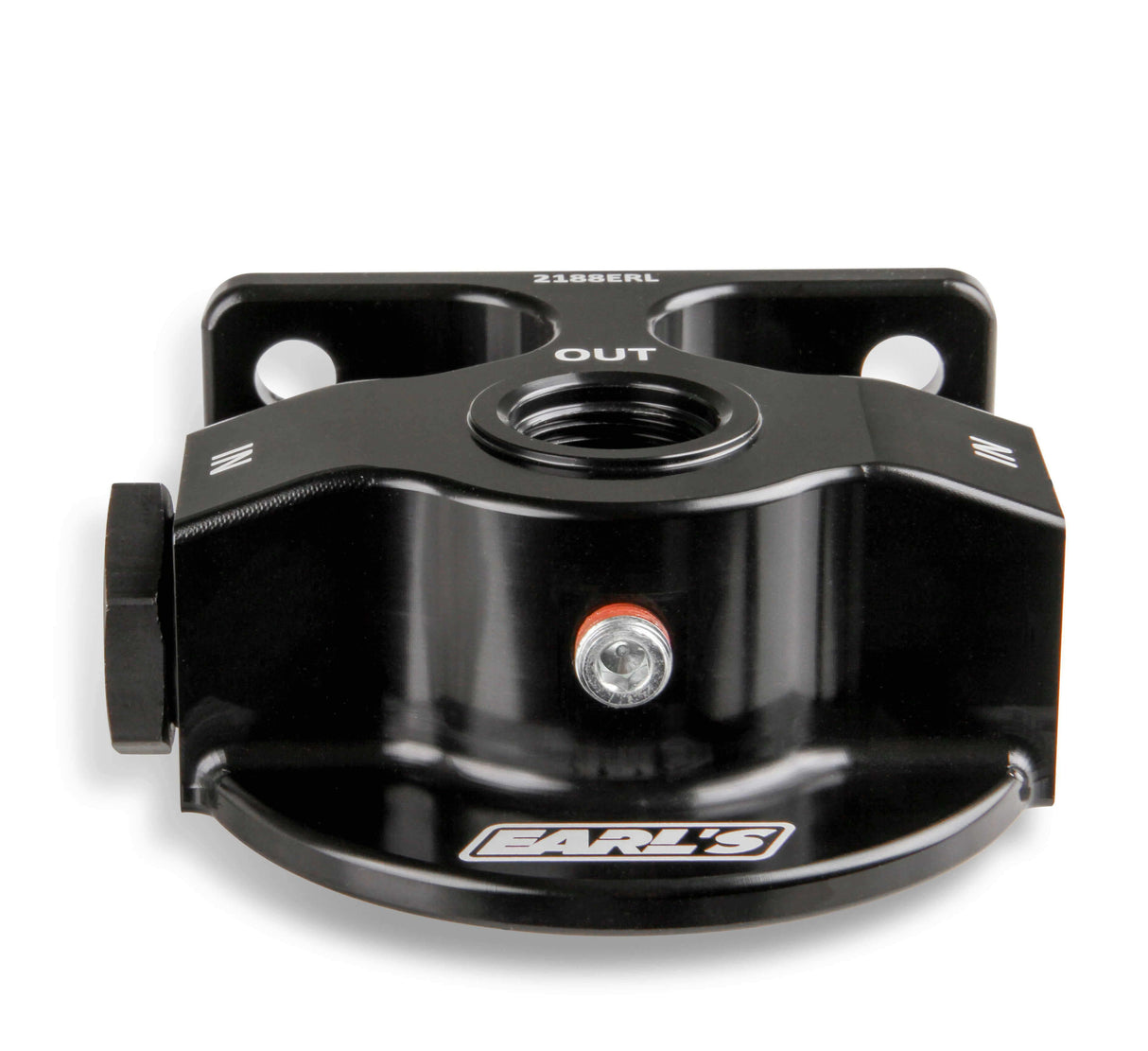 Earl's Billet Remote Oil Filter Mount - 2188ERL AN fitting black aluminum