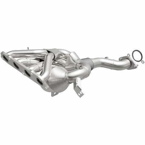 MagnaFlow direct-fit catalytic converter fits 2014-2016 Mazda CX-5 and Mazda 6, this and 2014-2016 CX-5 L4 2.5 2.5 inch inlet/outlet stainless steel CARB compliant