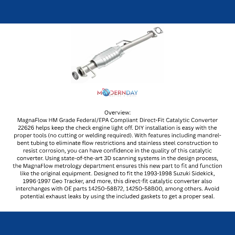 MagnaFlow direct-fit catalytic converter for 1994-1996 Chevy stainless steel CARB compliant 22626