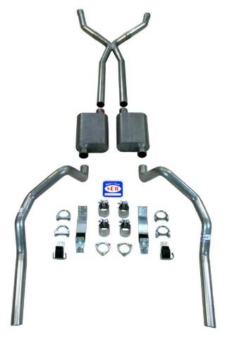 Fits 1967 - 1969 Camaro X Style 2-1/2" Exhaust System with Small Block Long Style Headers 23013