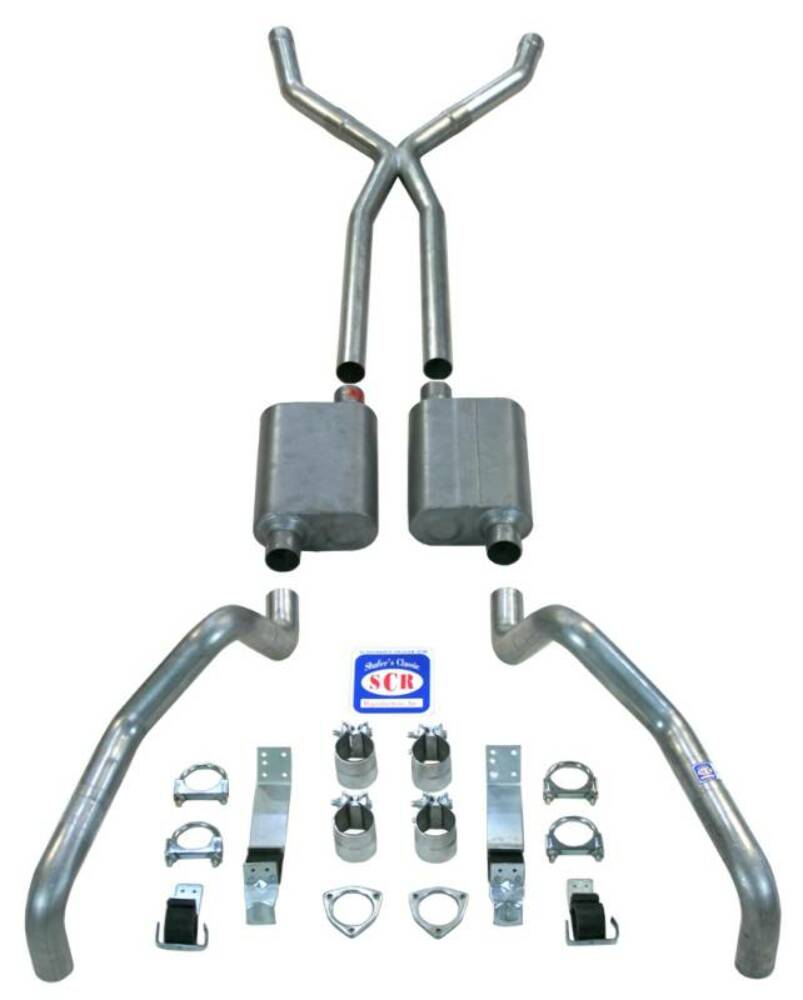 Fits 1967 - 1969 Camaro "X Style" 2-1/2" Exhaust System with Big Block with Long Style Headers 23021