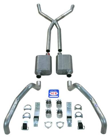 Camaro "X Style" 2-1/2" Exhaust System with Big Block with Long Style Headers 23021 fits 1967-1969 Chevy Camaro Shafer's Classic Reproductions