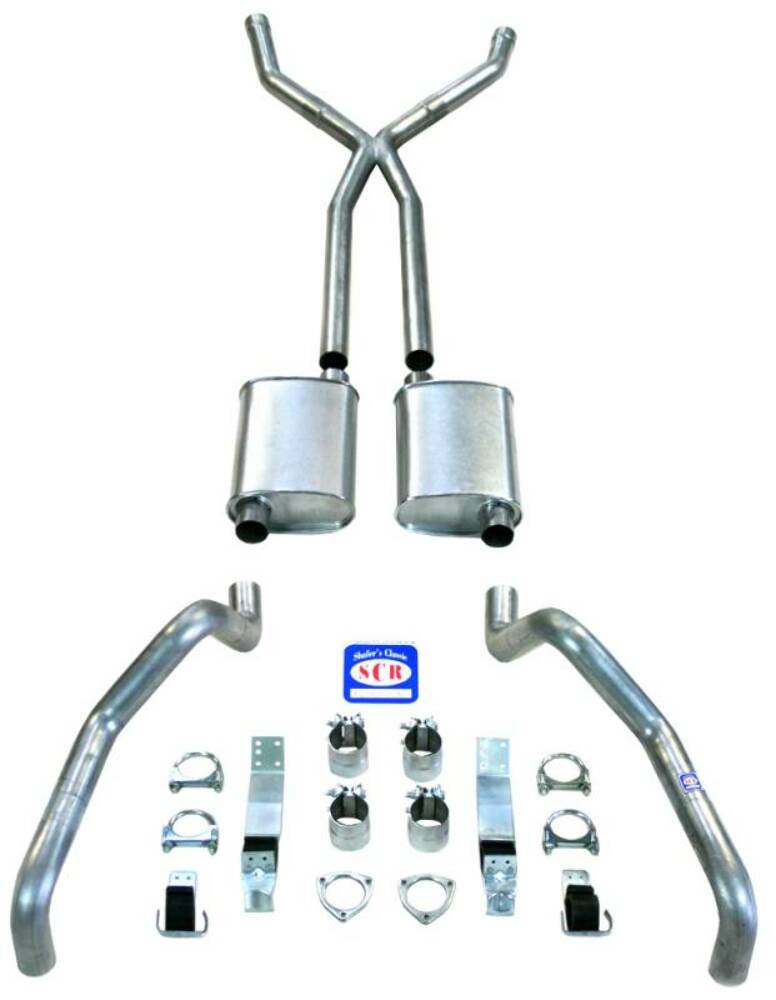Fits 1967 - 1969 Camaro X Style 2-1/2" Exhaust System with Small Block Long Style Headers 23030