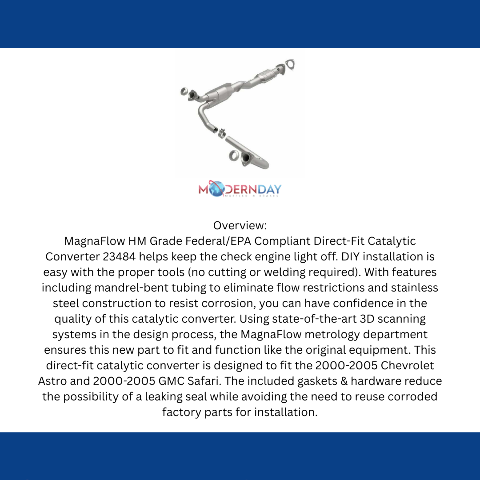 MagnaFlow direct-fit catalytic converter for 2000-2005 Chevy stainless steel CARB compliant 23484