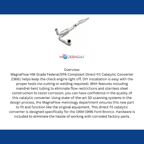 MagnaFlow direct-fit catalytic converter for 1994-1996 Ford 5.8L stainless steel Federal EPA compliant OBDII 23661