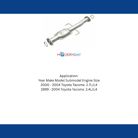 MagnaFlow direct-fit catalytic converter for 1999-2004 Toyota Tacoma 2.4L stainless steel Federal EPA compliant OBDII 23757