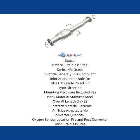 MagnaFlow direct-fit catalytic converter for 1999-2004 Toyota Tacoma 2.4L stainless steel Federal EPA compliant OBDII 23757
