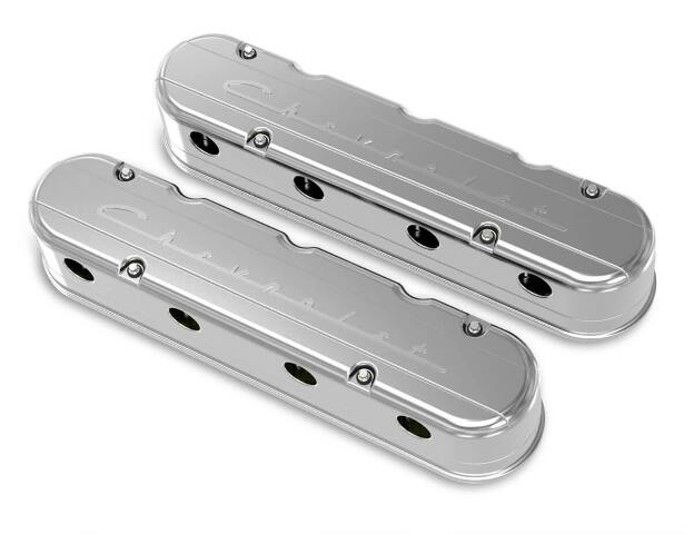 Holley performance fuel system component for Chevy polished