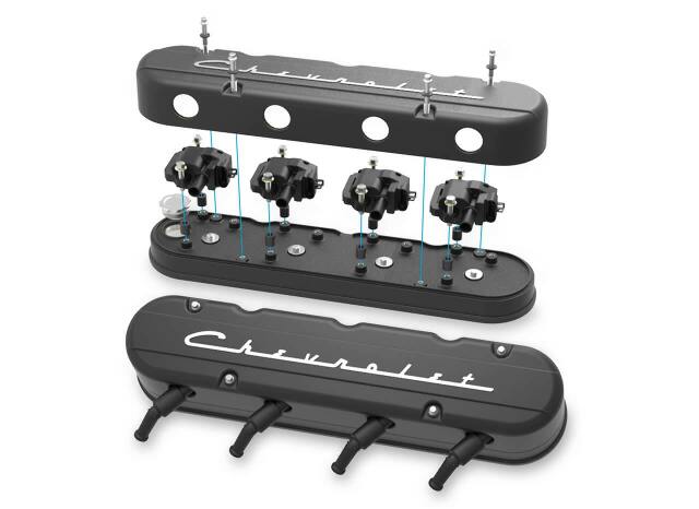 Holley performance fuel system component for Chevy black