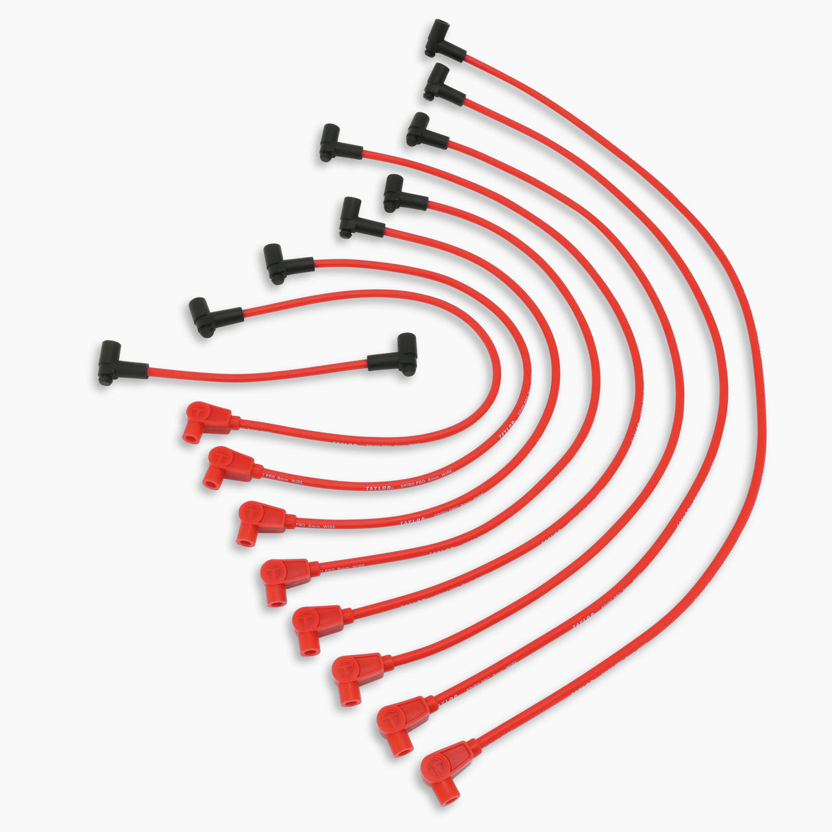 Spark Plug Wire Set Universal 8mm Silicone Spiro Pro 350 ohm/ft Red 76228