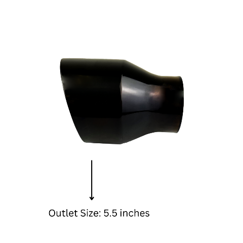 2.5" IDX4"X5.5" Double Wall Slant Cut S/S Gloss Black Exhaust Tip 2510BK