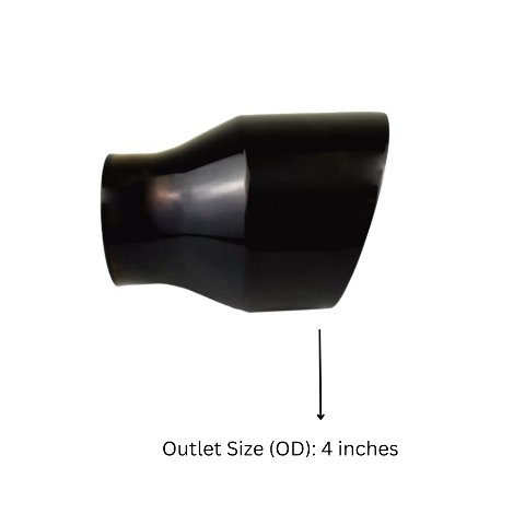 2.5" IDX4"X12" Double Wall Slant Cut S/S Gloss Black Exhaust Tip 2540BK-12