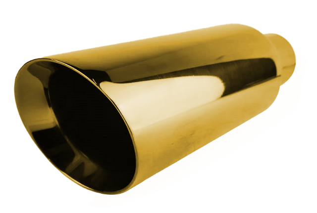 2.5" IDX4"X12" Double Wall Slant Cut Stainless Gold Exhaust Tip 2540GD-12