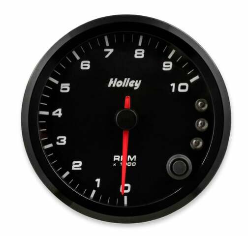 Black 3-3/8" Tachometer 0-10K Standalone w/Internal Shiftlight-Holley 26-617