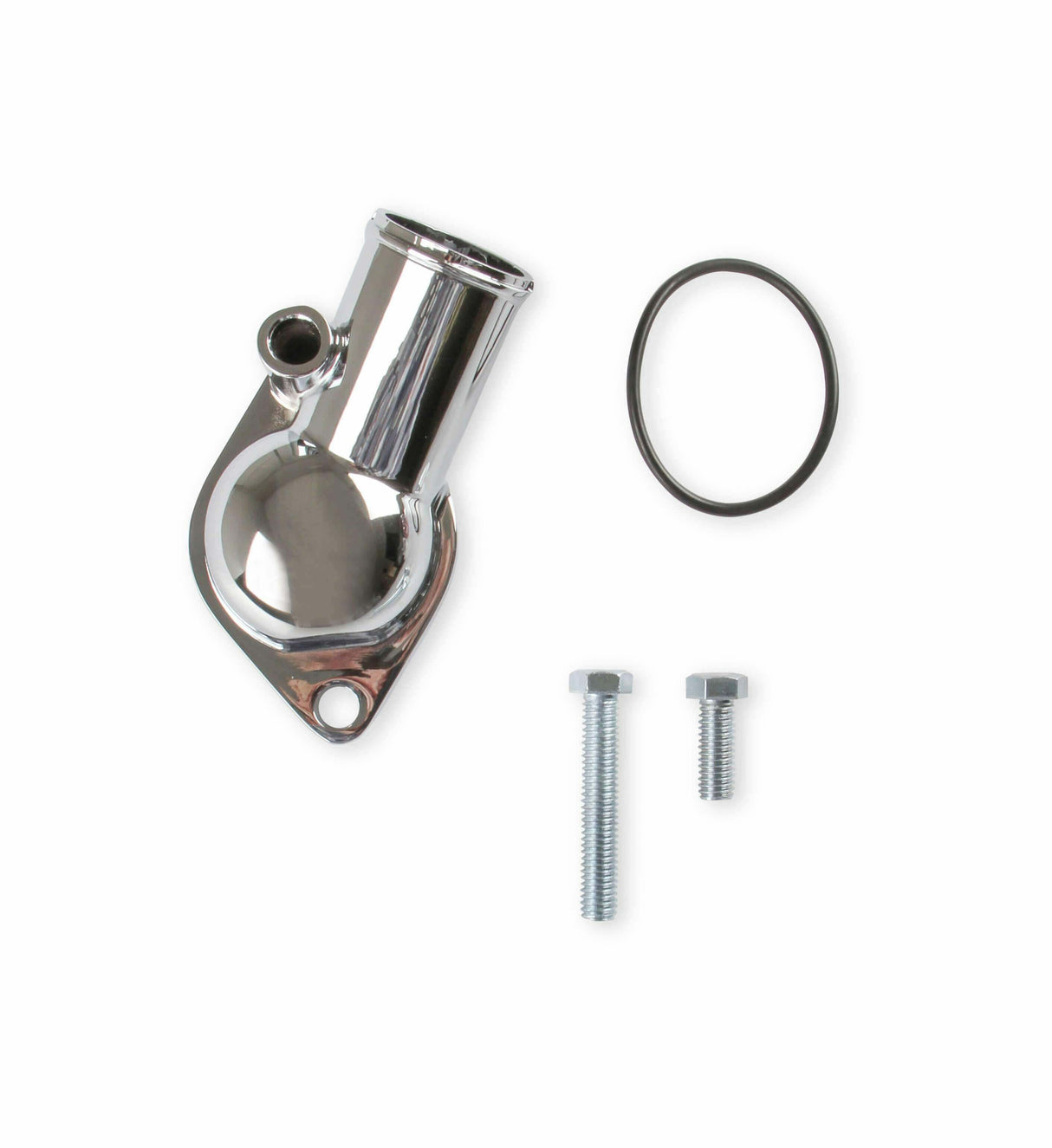 Mr. Gasket thermostat housing ; 45¡ fixed chrome zinc alloy for Chevy SBC/BBC polished 2661