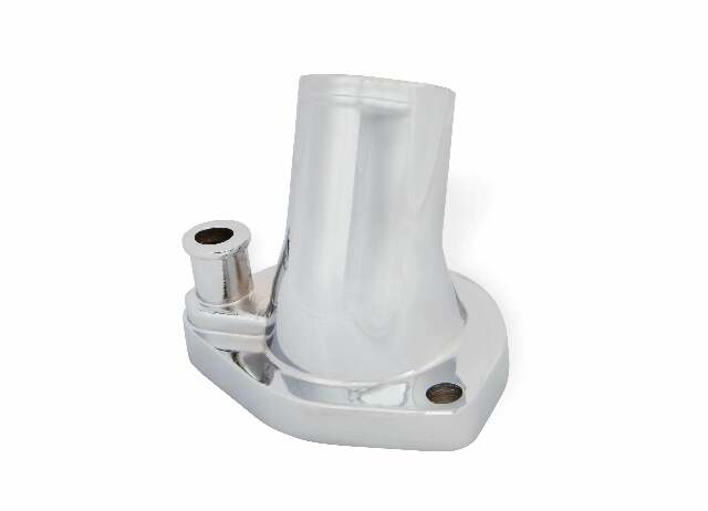 Mr. Gasket thermostat housing ; 160° fixed chrome for Ford 260 351W SBF polished aluminum 2662