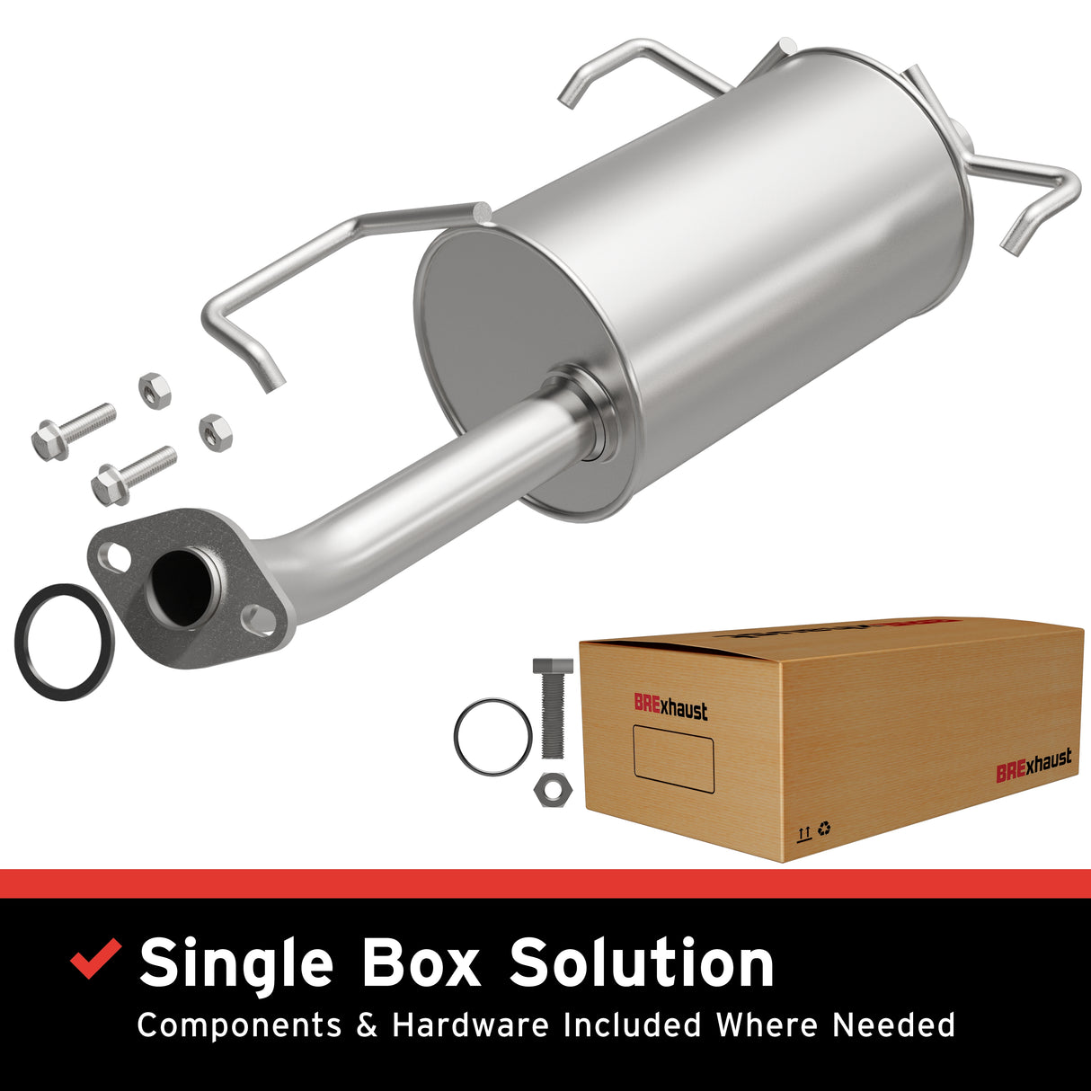 1995-2000 Nissan Sentra Direct-Fit Muffler Kit 108-0168 aluminized steel