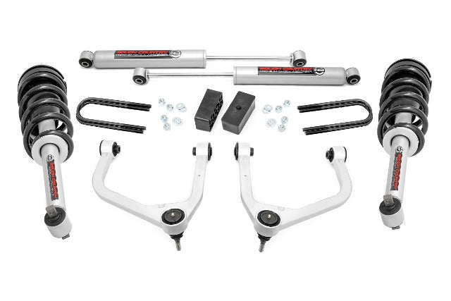 Fits GMC Sierra 1500 (19-24) 3.5 Inch Lift Kit; Mono Leaf Rear; N3 Struts; 28831