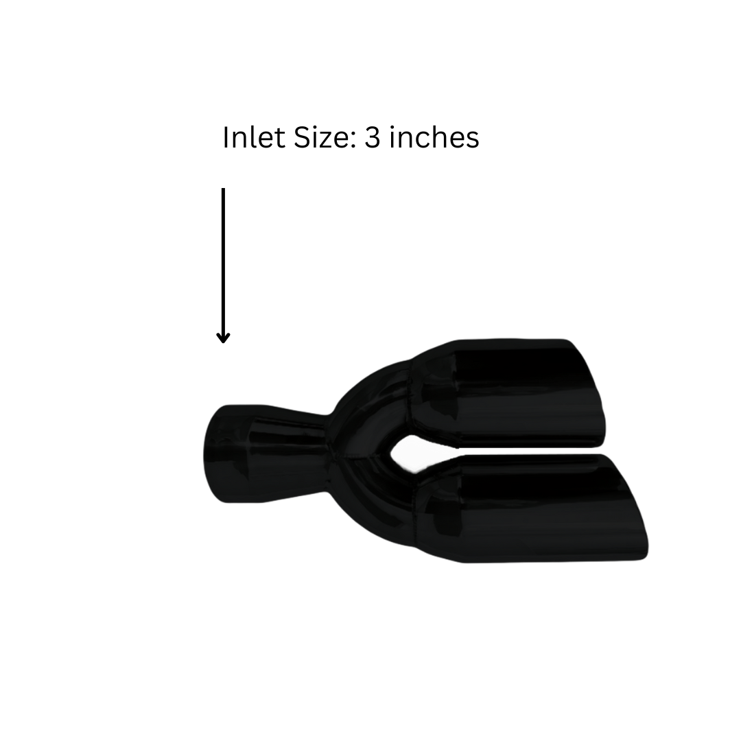t 3" IDX3.5"X13.5" -Dual Double Wall Slant Cut S/S Black Exhaust Tip 1637BK Mach Speed