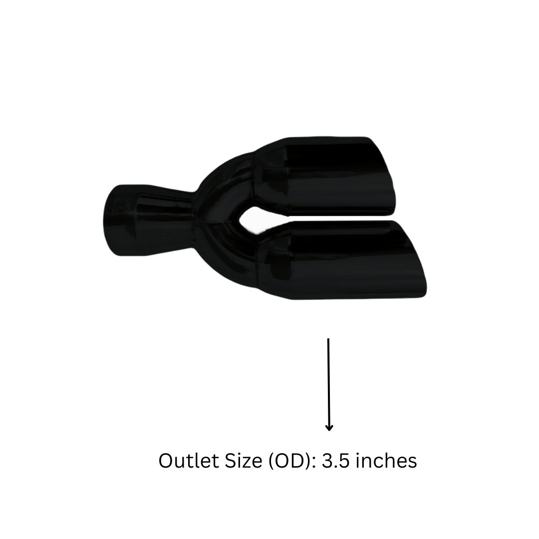 t 3" IDX3.5"X13.5" -Dual Double Wall Slant Cut S/S Black Exhaust Tip 1637BK Mach Speed