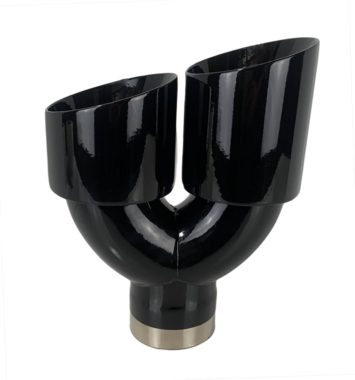 t 3" IDX4"X10" -Dual Double Wall Slant Cut S/S Black Exhaust Tip Side Angle 1640BK Mach Speed