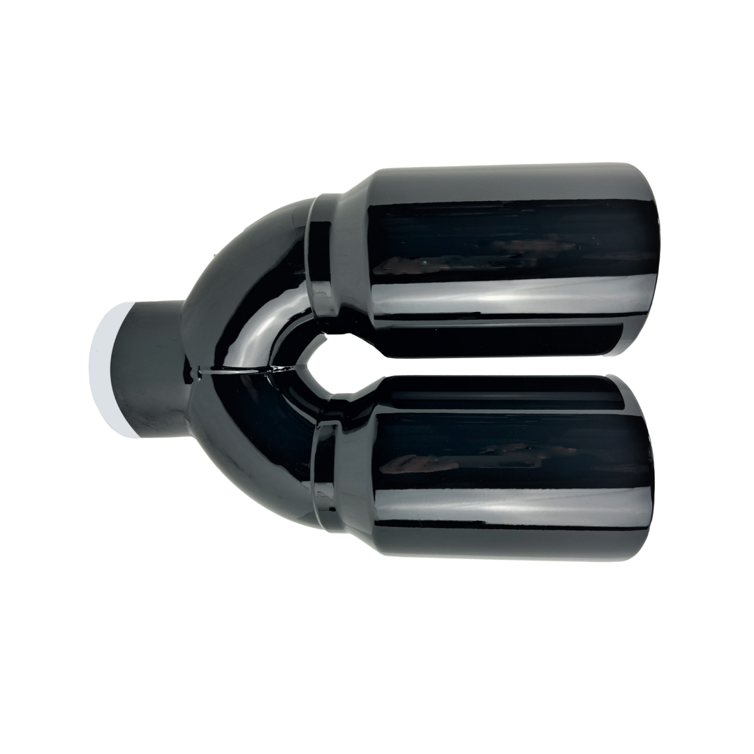t 3" IDX4"X12" -Dual Double Wall Slant Cut S/S Gloss Black Exhaust Tip 1648BK Mach Speed