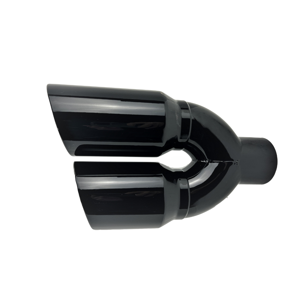 t 3" IDX4"X12" -Dual Double Wall Slant Cut S/S Gloss Black Exhaust Tip 1649BK Mach Speed