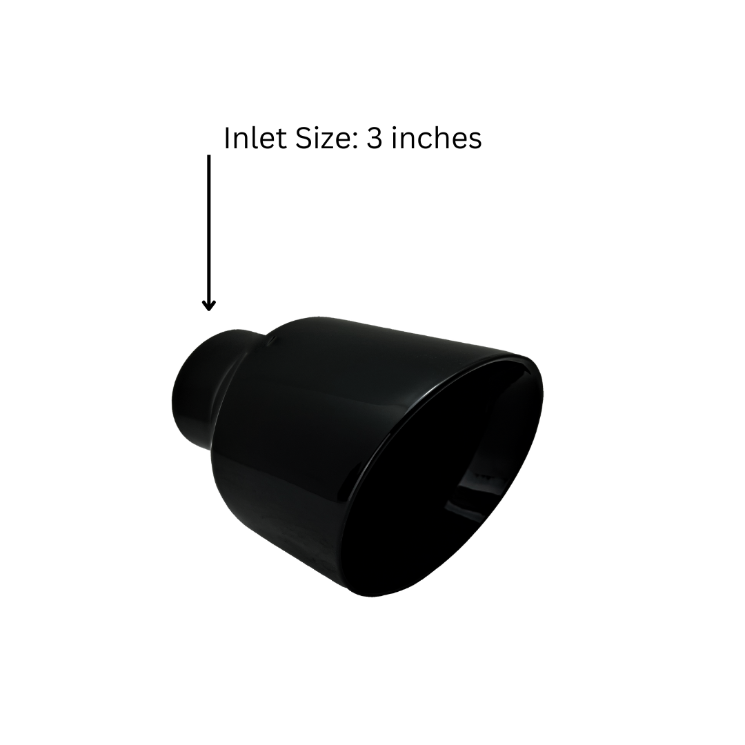 t 3" IDX5"X8" Double Wall Slant Cut Stainless Gloss Black Exhaust Tip 3080BK Mach Speed