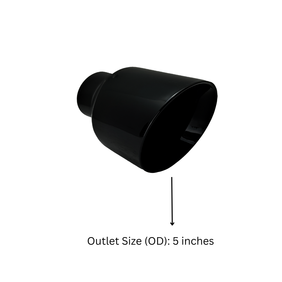 t 3" IDX5"X8" Double Wall Slant Cut Stainless Gloss Black Exhaust Tip 3080BK Mach Speed