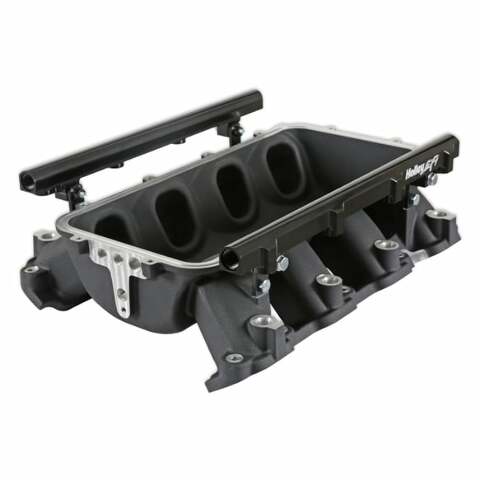 Holley EFI Lo-Ram Manifold Base &Port Inject Fuel Rail-Gm Gen V Lt Top-Feed-Black-300-711BK