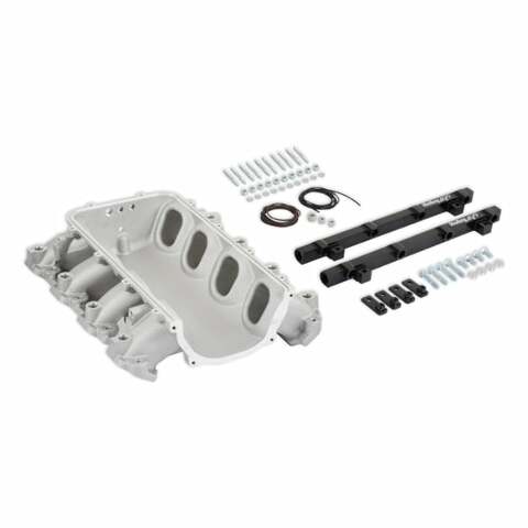 Holley EFI Lo-Ram Manifold Base &Port Inject Fuel Rail-Gm Gen V Lt-Front-Feed-Satin-300-713
