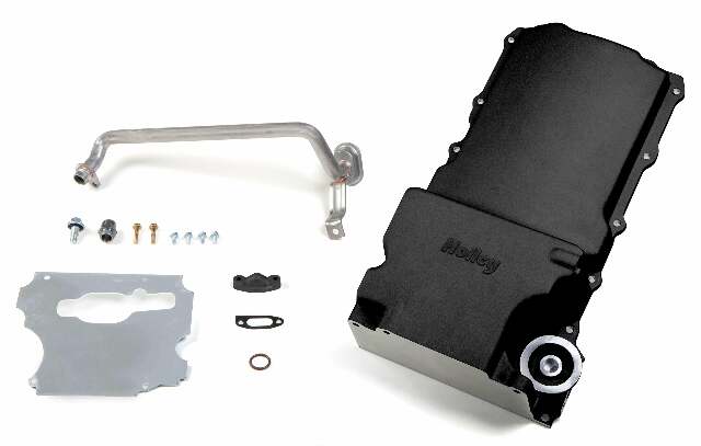 Holley GM LS Swap Oil Pan CarbonBlack Ceramic 55-87 GM/Muscle Car/Classic/Truck 302-1BK