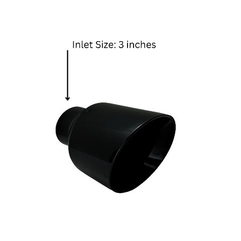 3" IDX5"X8" Double Wall Slant Cut Stainless Gloss Black Exhaust Tip 3080BK