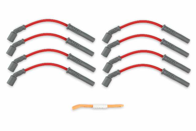 MSD 32829 - 8.5mm LS1 Truck Red Spark Plug Wire Set Chevy GMC Avalanche Silverado - Red Jacket - Gen III LS 4.8/5.3/6.0