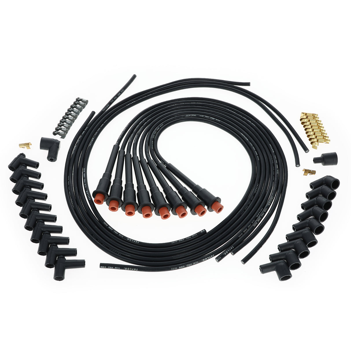 Spark Plug Wire Set Universal 8mm Silicone 180? 0 ohm/ft Prowire Solid 75087