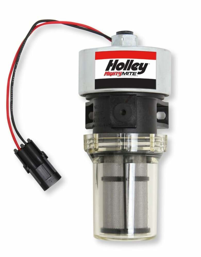 Holley 33 Gph Mighty Mite Electric Fuel Pump, 9-11.5 Psi 12-430 black stainless steel