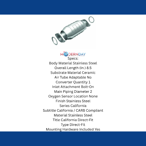 MagnaFlow direct-fit catalytic converter fits 1993-1995 Geo Prizm stainless steel CARB compliant 338656
