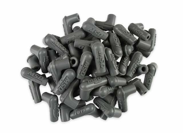 MSD spark plug wire set BOOTS-90-DEGREE-LOGO-SPARK-PLUG-GRAY-SILICONE-50EA-34514