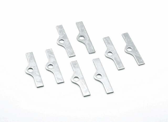 Mr. Gasket valve cover hold down brackets SBC Chevy chrome steel 3681